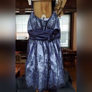Deb Midnight Blue Sequin Dress Sz 11 Jrs